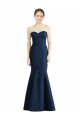 Long Mermaid Full Length Strapless Satin Bridesmaid Dress