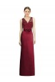 Full Length Sleeveless Satin Bridesmaid Dress with Lace Bodice