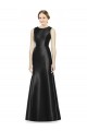 Full Length Mermaid Long Satin Bridesmaid Dress with Keyhole Back
