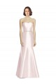 Long Sweetheart Satin Bridesmaid Dress with Slim Beaded Sash