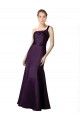 Long Ruched Neckline One Shoulder Satin Bridesmaid Dress / Prom Dress