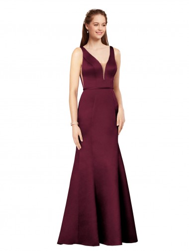 Shop Sexy Formal Satin Bridesmaid Dress / Prom Dress with Side Cutouts UK