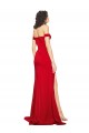 Off the Shoulder Sweetheart Bustier Style Formal Silky Satin Bridesmaid Dress / Prom Dress with Side Split