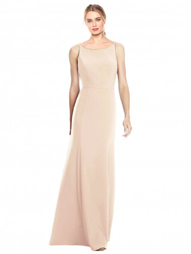 Shop V-Spaghetti Strap Open Back Bateau Neck Trumpet Bridesmaid Dress / Prom Dress UK