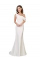 One Shoulder Formal Crepe Bridesmaid Dress / Prom Dress with Draped Off the Shoulder Strap