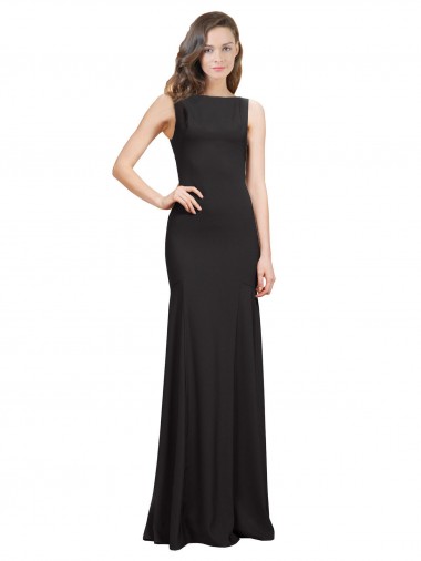 Shop Sleeveless Bateau Neckline Crepe Bridesmaid Dress / Prom Dress with Twist Back UK