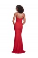 Spaghetti Strap Slip Neckline Formal Crepe Bridesmaid Dress / Prom Dress