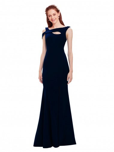 Shop Sleeveless Formal Crepe Mermaid Bridesmaid Dress / Prom Dress with Side Slit UK