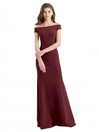 Shop Off the Shoulder Fit and Flare Stretch Crepe Bridesmaid Dress / Prom Dress UK