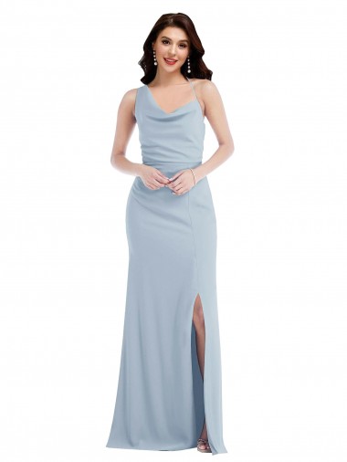 Shop One Shoulder Draped Cowl Neck Maxi Bridesmaid Dress / Prom Dress UK