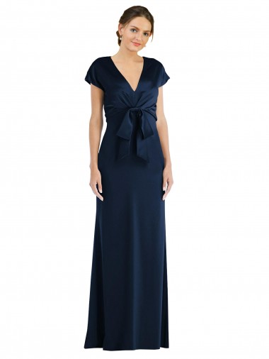 Shop Soft Bow Blouson Bodice Trumpet Formal Crepe Bridesmaid Dress / Prom Dress UK