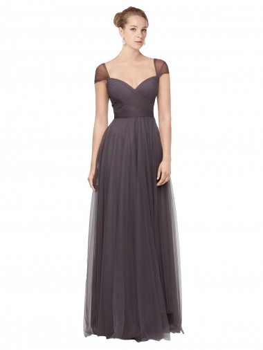 Shop Sweetheart Neckline Long Tulle Bridesmaid Dress with Straps UK