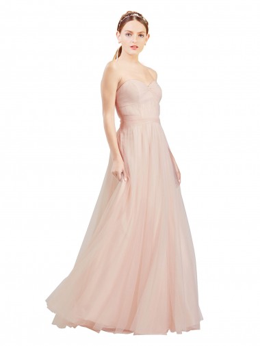 Shop Floor Length Sweetheart Tulle Bridesmaid Dress with Open Back UK