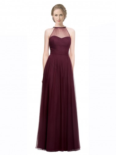 Shop Full Length Soft Tulle Spaghetti Strap Bridesmaid Dress UK