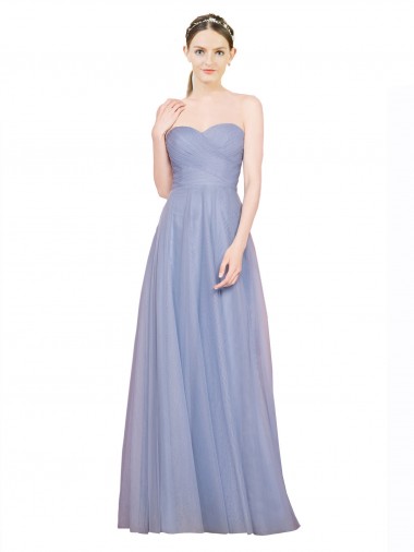 Shop Strapless Sweetheart A-Line Tulle Bridesmaid Dress with Low Back UK
