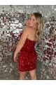 Sweetheart Sleeveless Short Velvet Sequin Homecoming Dress / Prom Dress