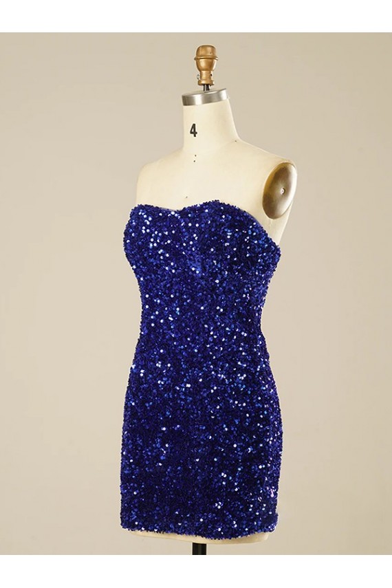 Short Sweetheart Velvet Sequin Homecoming Dress / Prom Dress