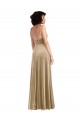 Square Neck Formal Velvet Maxi Bridesmaid Dress / Prom Dress with Front Slit