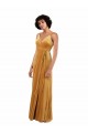 Romantic Velvet Floor Length Formal Bridesmaid Dress / Prom Dress with Wrap Detail